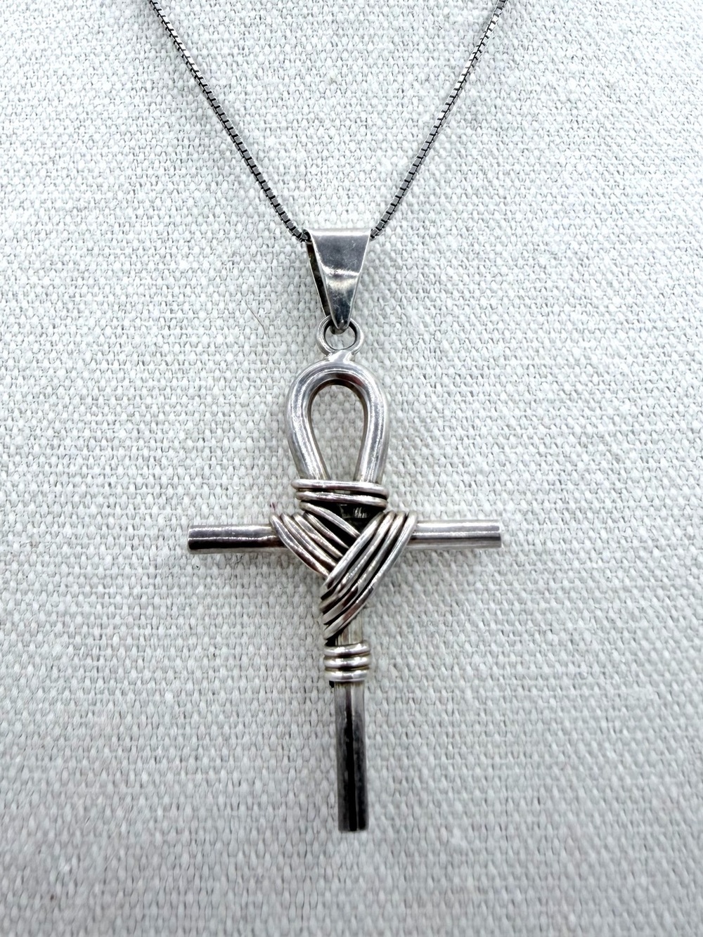 TL-TC Sterling Silver Ankh Cross Unisex Mens Necklace Woman’s Jewelry Mexico